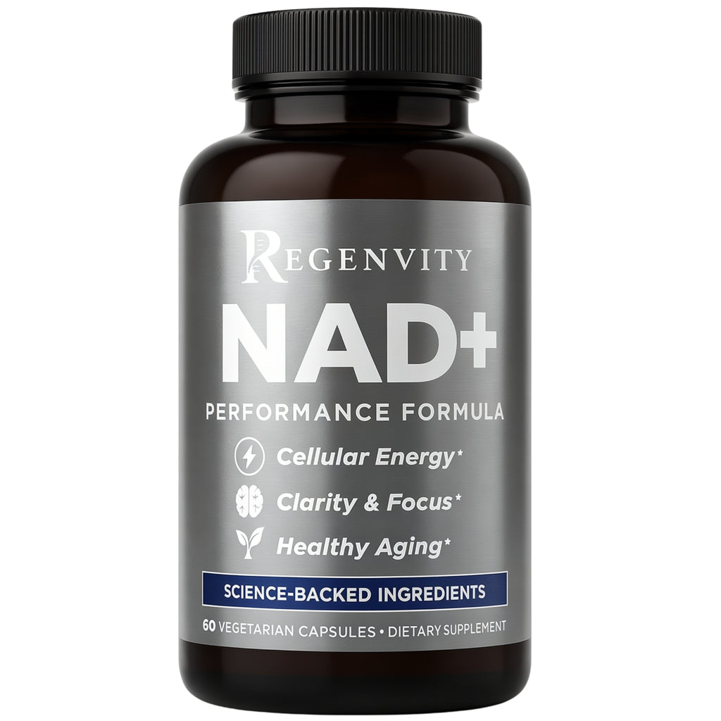 Regenvity NAD+ Performance Formula – Cellular Energy, Clarity & Focus, Healthy Aging Supplement – 60 Vegan Capsules for Active Adults