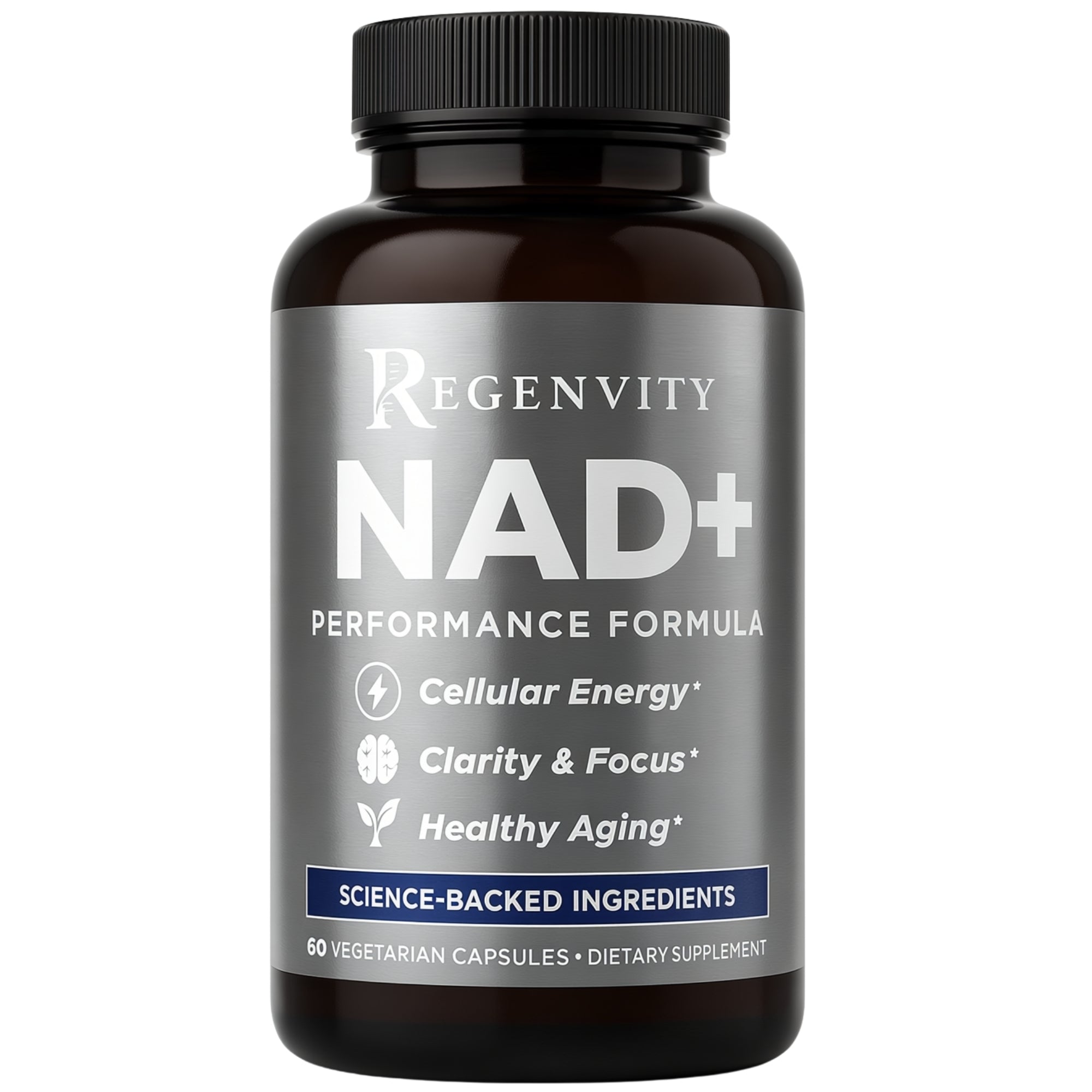 Regenvity NAD+ Performance Formula – Cellular Energy, Clarity & Focus, Healthy Aging Supplement – 60 Vegan Capsules for Active Adults