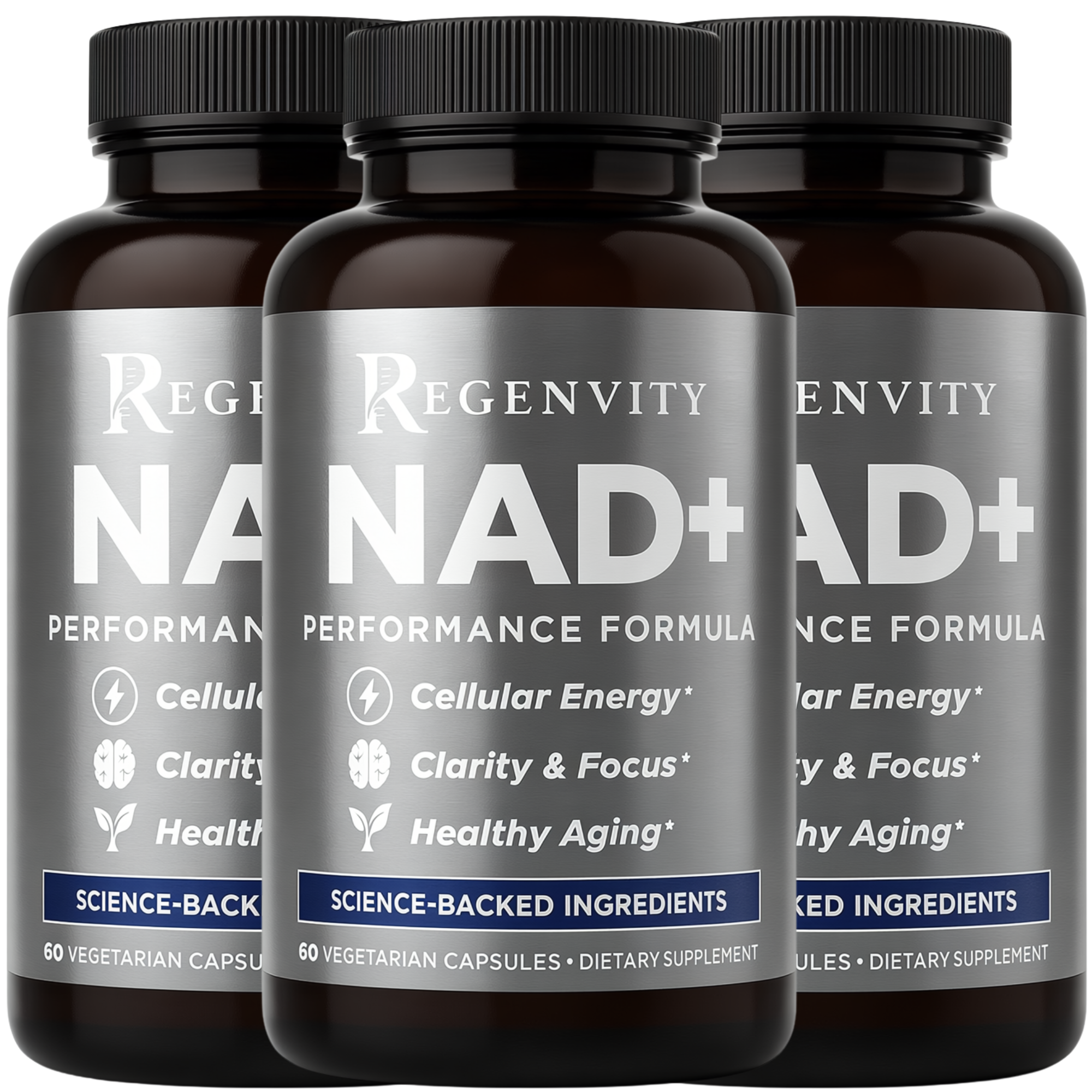 Regenvity NAD+ Performance Formula – Cellular Energy, Clarity & Focus, Healthy Aging Supplement – 60 Vegan Capsules for Active Adults