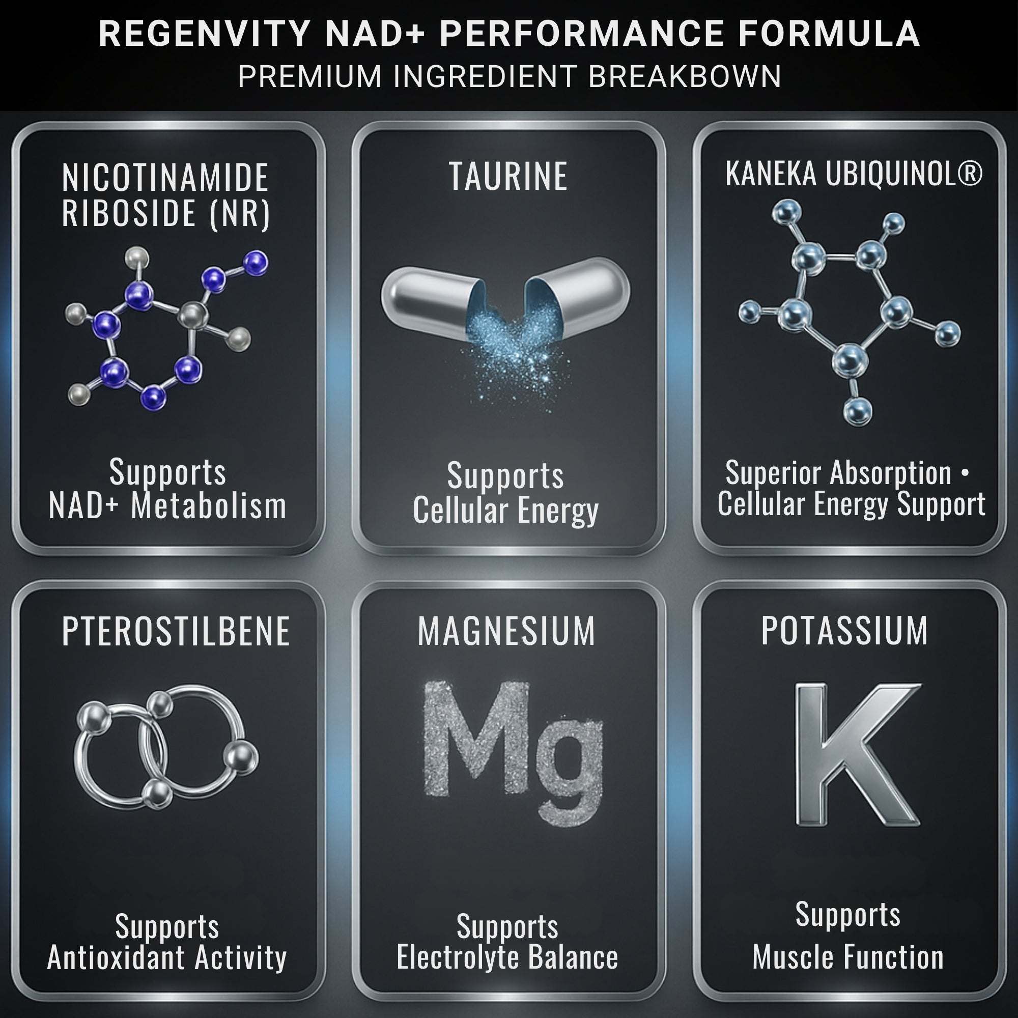 Regenvity NAD+ Performance Formula – Cellular Energy, Clarity & Focus, Healthy Aging Supplement – 60 Vegan Capsules for Active Adults